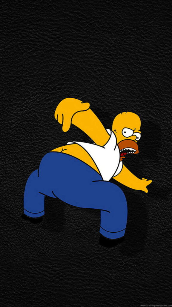 Funny Homer Simpson Wallpaper on Textured Black Background