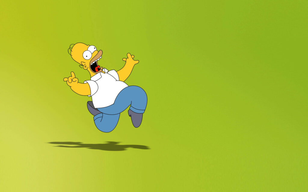 Humorous Homer Simpson Wallpaper: Iconic Expression on Green Background