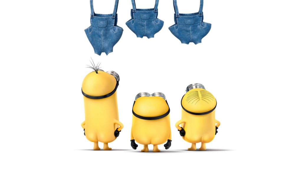 Playful Minions Wallpaper: Humorous Design Without Denim Overalls