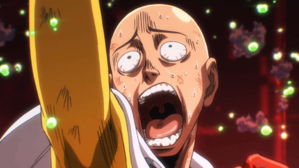 Funny One-Punch Man Wallpaper: Saitama's Hilarious Shocked Face