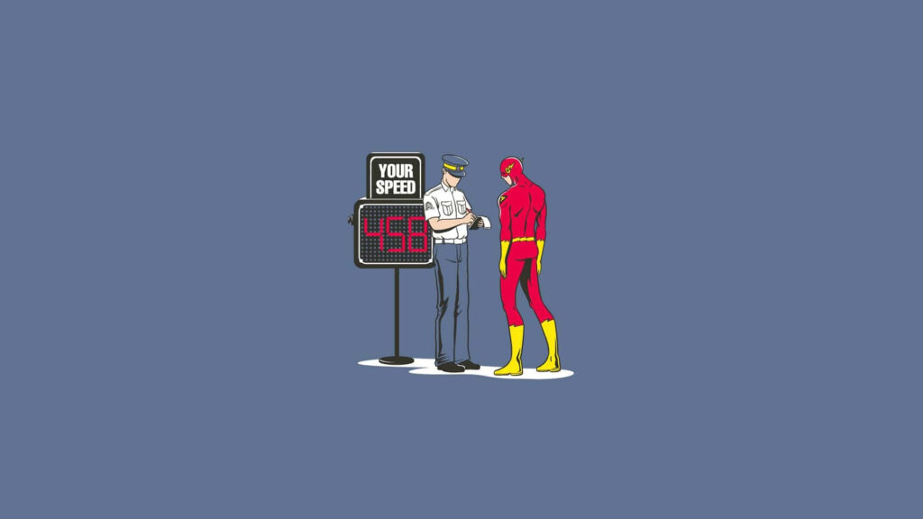 Funny Flash Wallpaper: Speeding Ticket at 450 mph with Humor