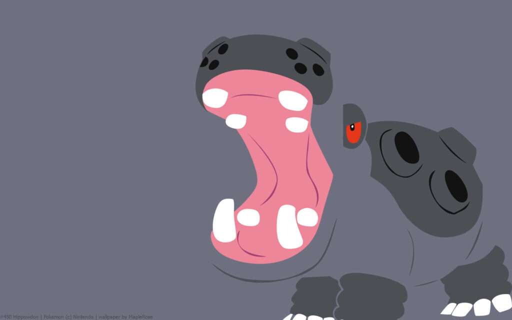 Hippowdon Wallpaper: Minimalist Design on Gray Background
