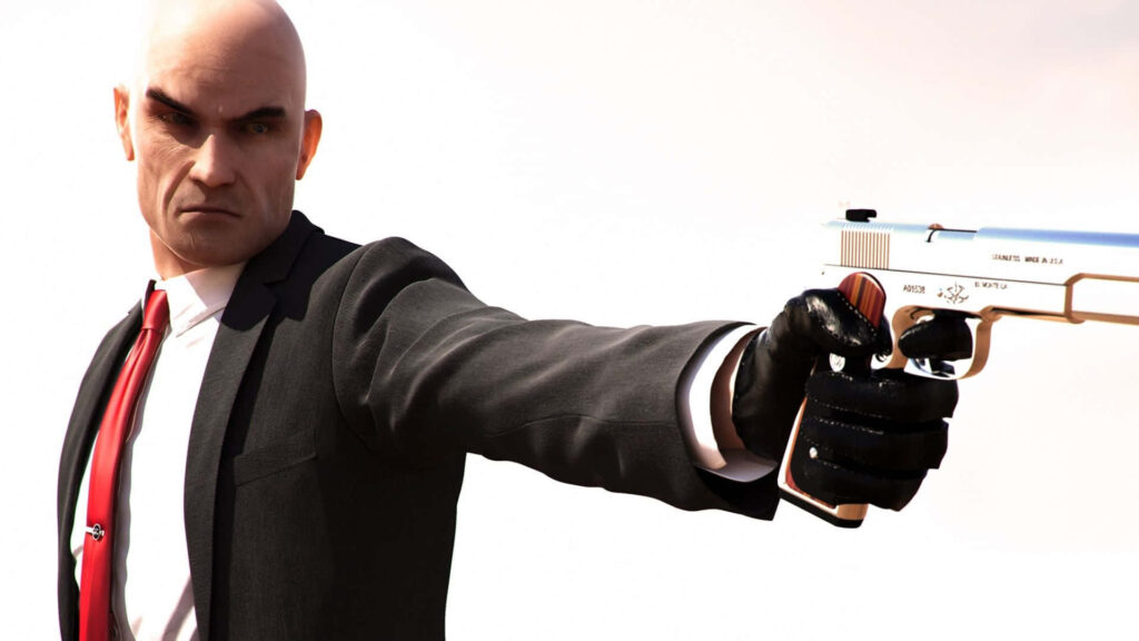 Vigilante's Redemption: Hitman Agent 47 Enveloped by Gotham's Haunting Auras Wallpaper