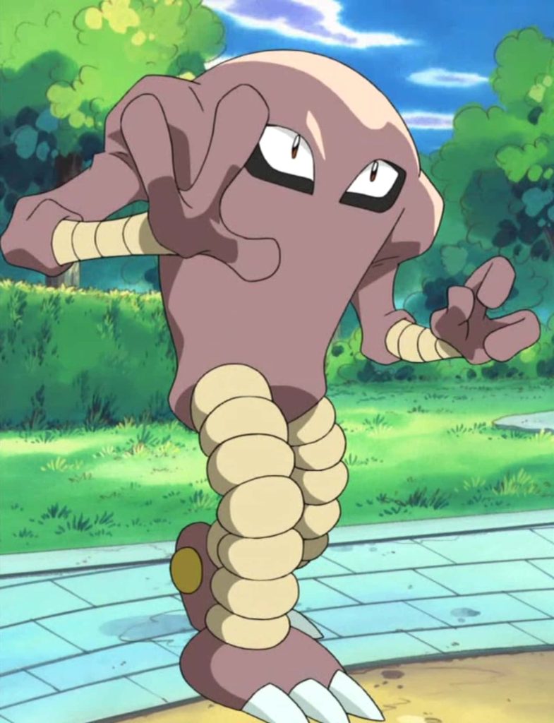 Hitmonlee anime wallpaper with flexible legs in a vibrant park background perfect for Pokémon fans