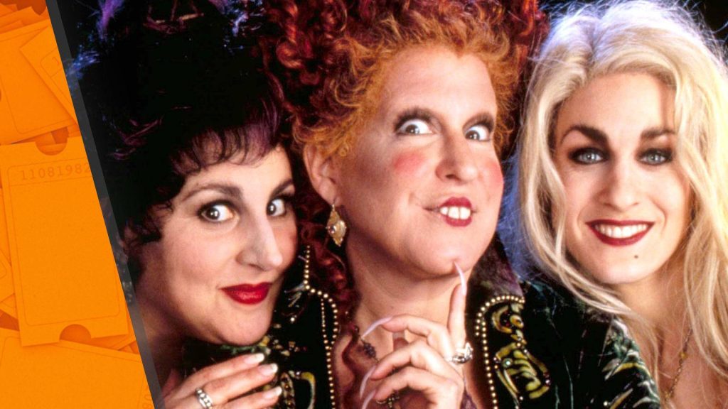 Hocus Pocus Sanderson Sisters Halloween wallpaper featuring Winifred Sarah and Mary detailed art