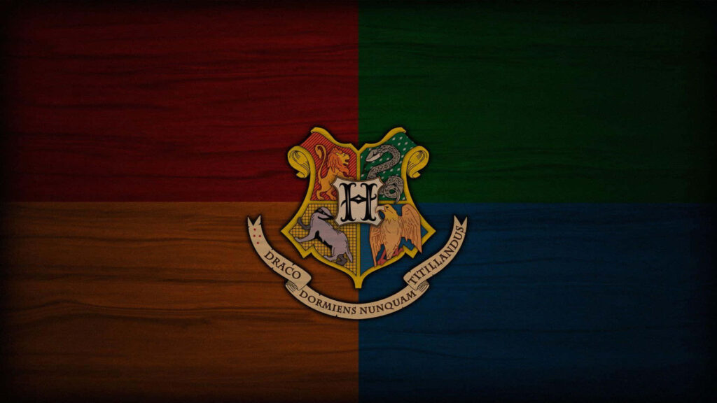 Minimalist Hogwarts Crest Wallpaper: House Colors Design