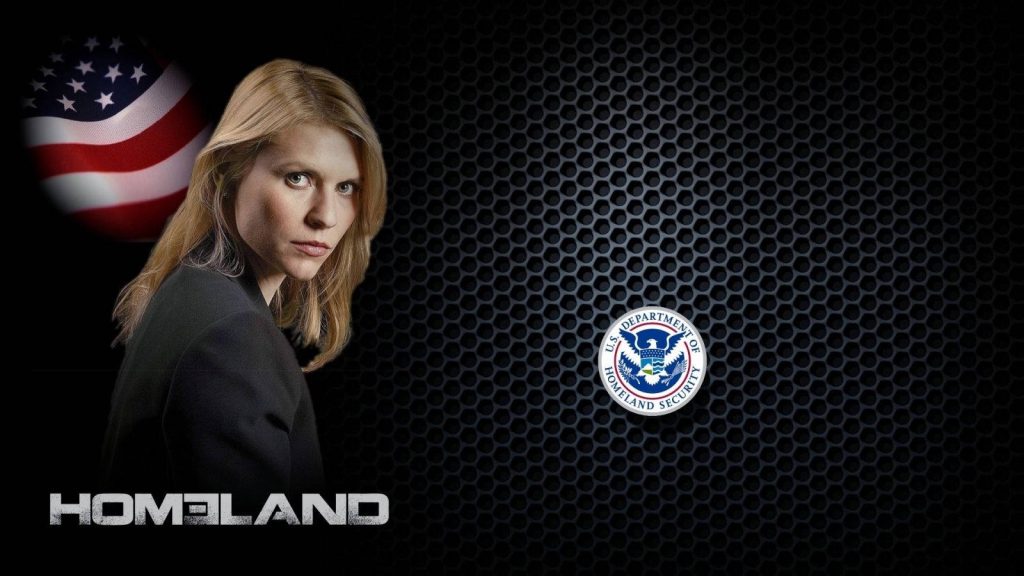 Homeland TV series wallpaper with Claire Danes as Carrie Mathison dark honeycomb background