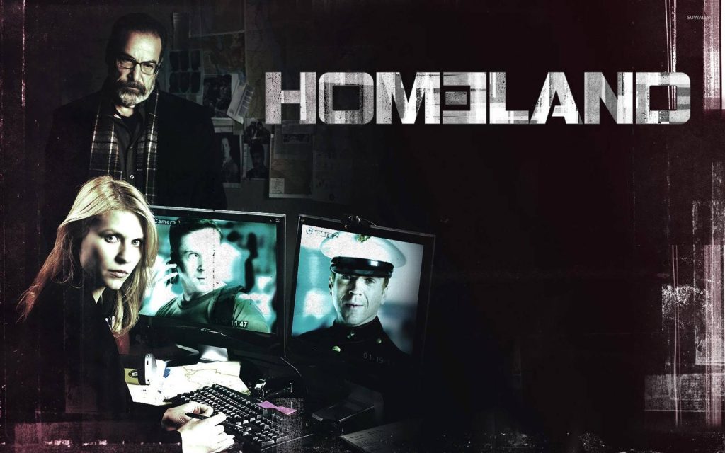 Homeland wallpaper featuring Carrie Mathison and Saul Berenson watching Nicholas Brody footage