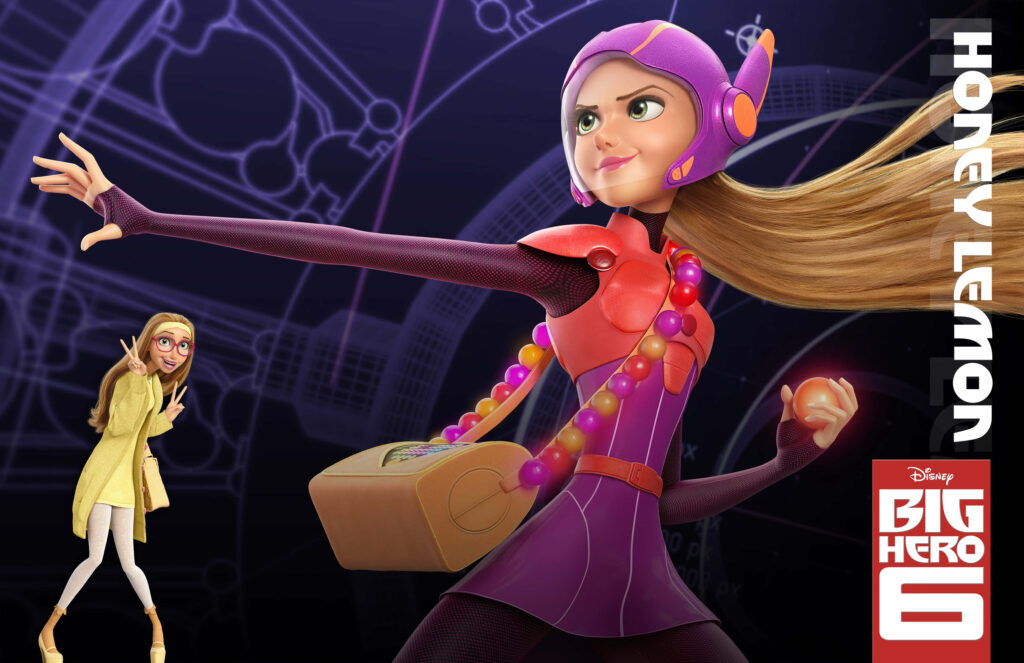 Honey Lemon in Superhero Outfit - Futuristic Wallpaper Background