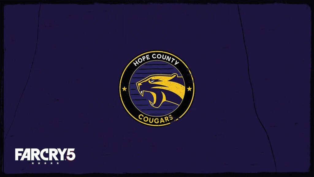 FARCRY 5 Wallpaper: Hope County Cougars Emblem in Dark Background