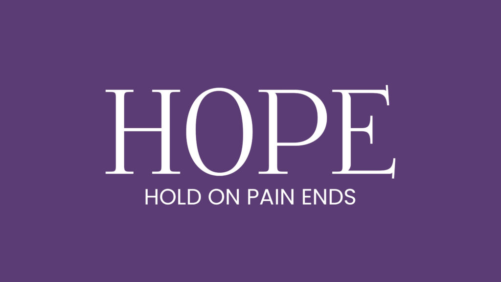 HOPE Wallpaper: Resilient Message on Purple Background