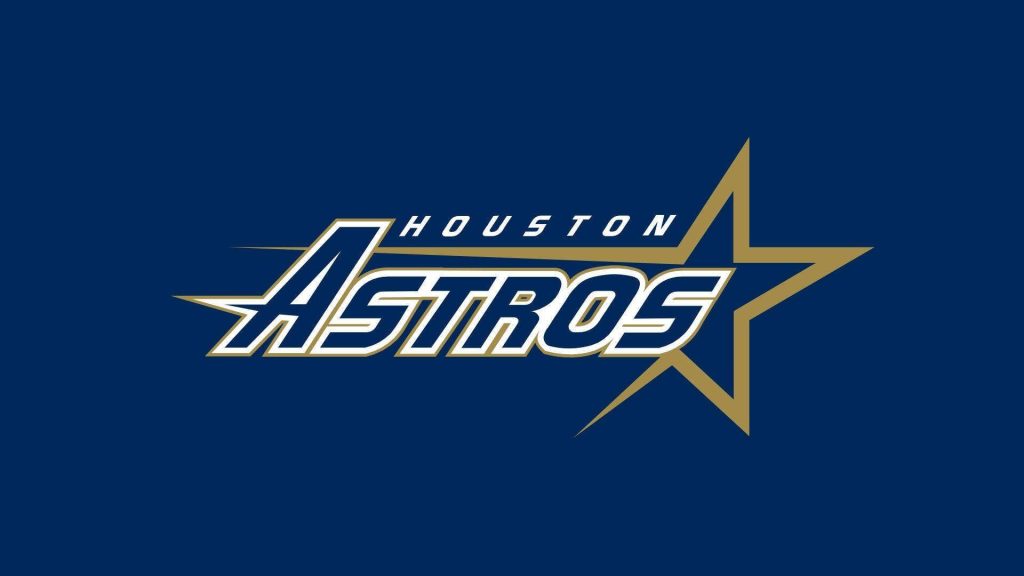 Houston Astros wallpaper with team logo on gold star bold navy blue background MLB fan art
