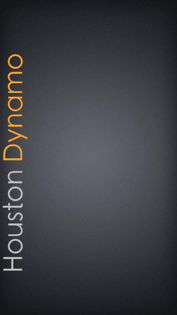 Houston Dynamo FC wallpaper with bold yellow text on dark charcoal textured background mobile screen