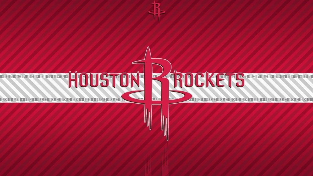 Houston Rockets NBA logo wallpaper red striped background basketball fan graphic design