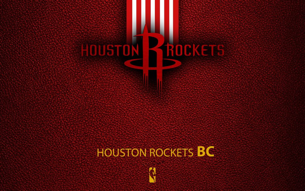 Houston Rockets wallpaper with red white NBA logo pebbled leather background fan pride design