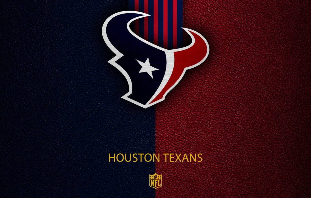 Houston Texans wallpaper with bold bull logo split navy deep red textured background NFL fans