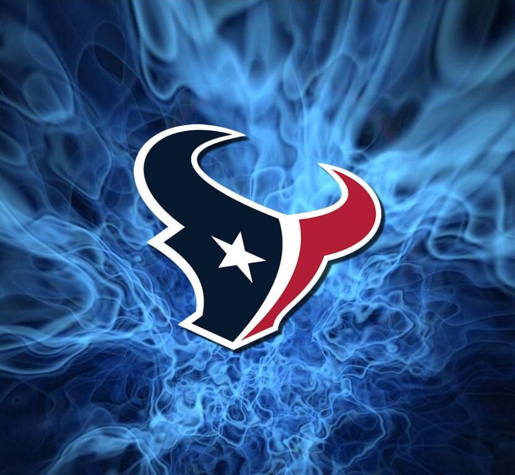 Houston Texans logo centered on dynamic blue smoke background digital football wallpaper