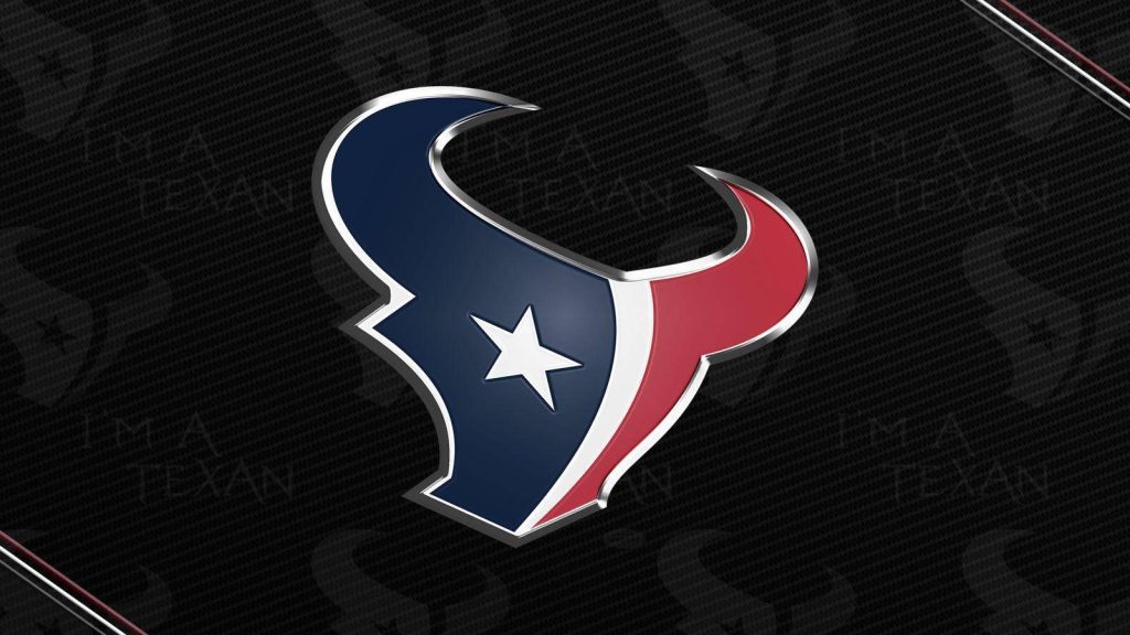 Houston Texans metallic bull logo on dark carbon fiber background NFL fan wallpaper