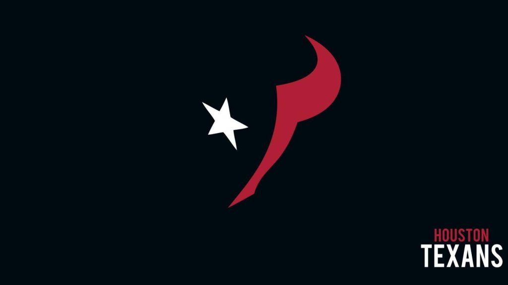 Houston Texans wallpaper with iconic red white navy bull logo on sleek dark background