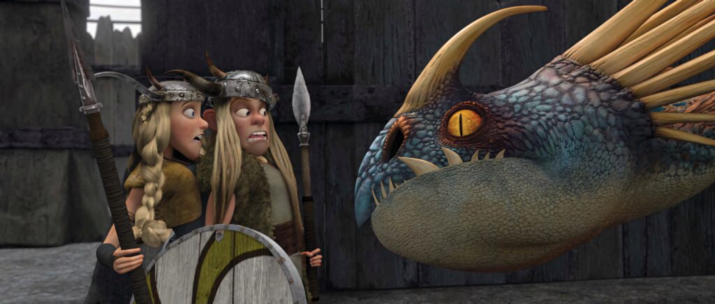 Frightened Vikings vs. Dragon: Epic How To Train Your Dragon Wallpaper