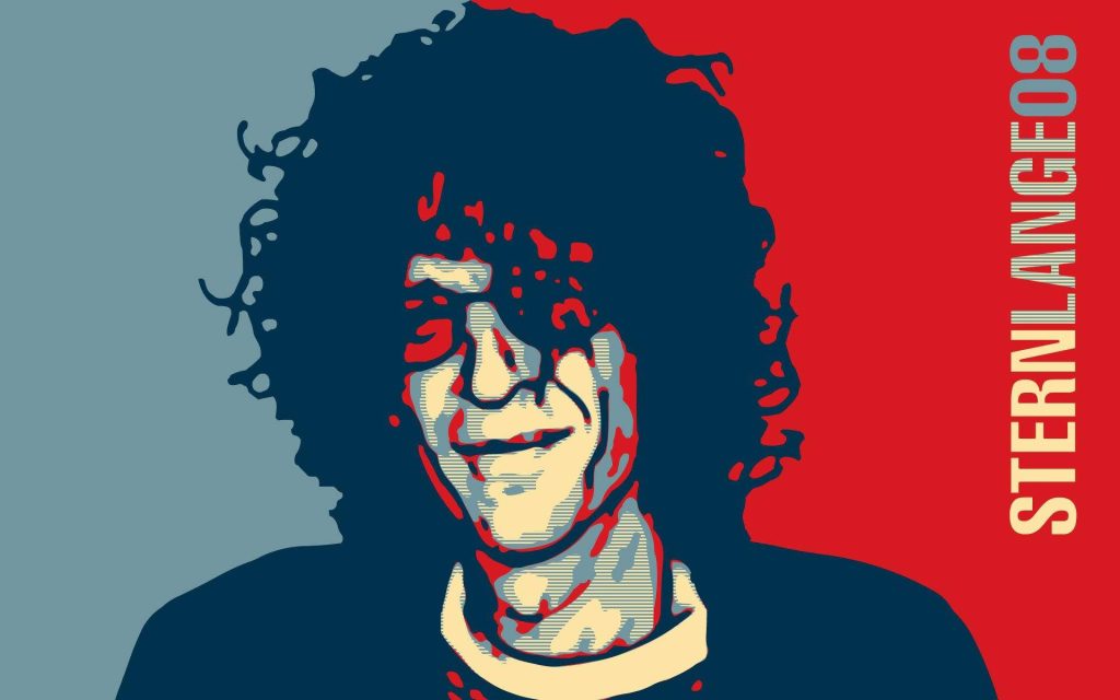 Howard Stern pop art wallpaper red blue cream bold minimalist digital vector illustration
