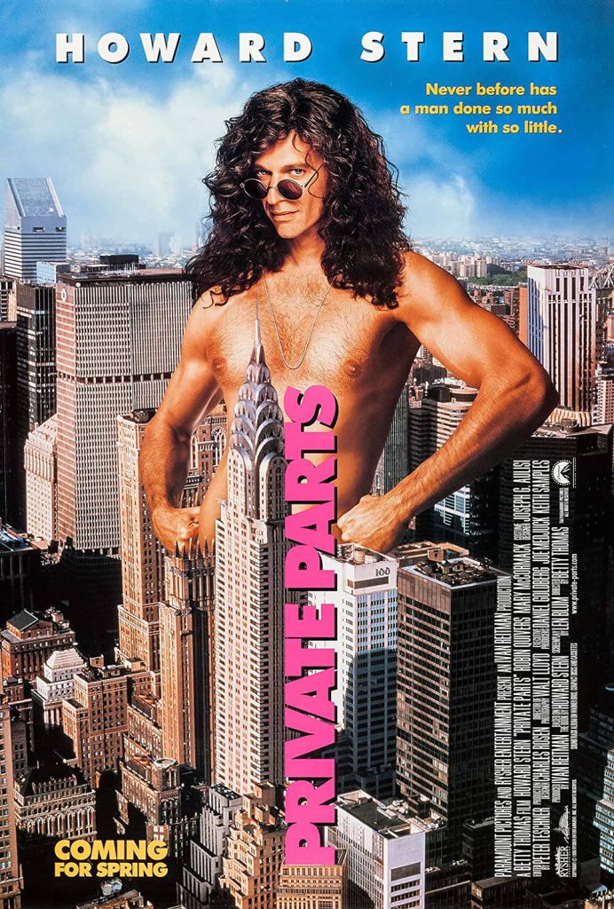 Howard Stern Private Parts wallpaper giant Stern over NYC skyline Chrysler Building shirtless sunglasses