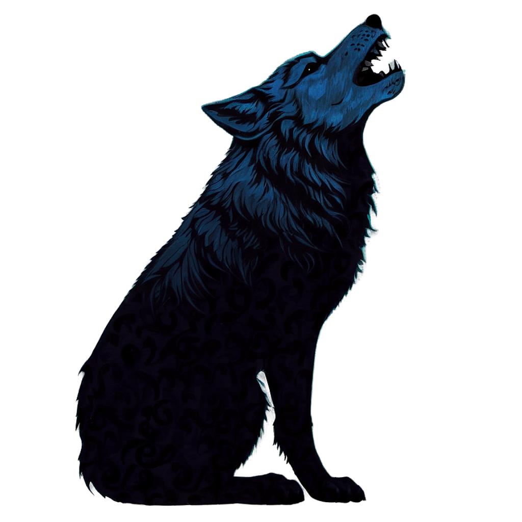 Howling Wolf Silhouette Wallpaper - Mystical Dark Background Design