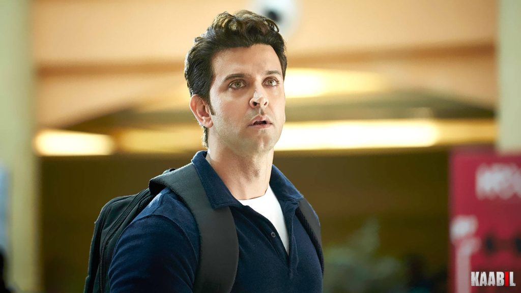 Hrithik Roshan Kaabil wallpaper cinematic intense expression navy polo shirt backpack soft lighting