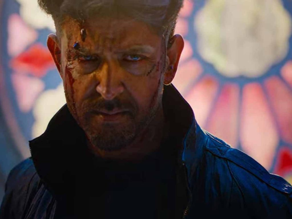Hrithik Roshan as Major Kabir War movie intense gaze wounded face dark jacket wallpaper background