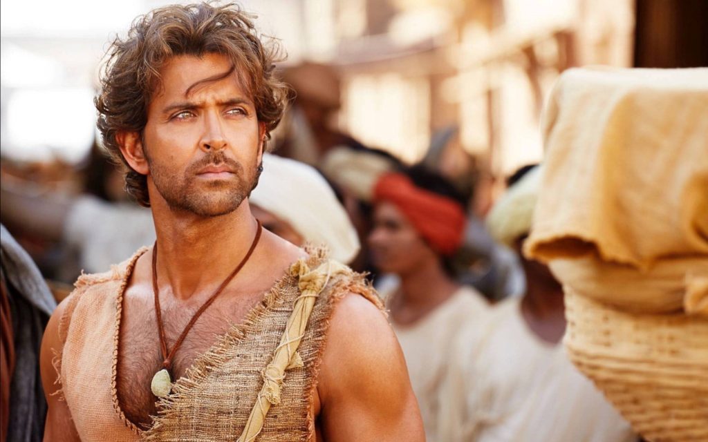 Intense Hrithik Roshan as Sarman Mohenjo Daro cinematic wallpaper sunlit ancient Indian scene