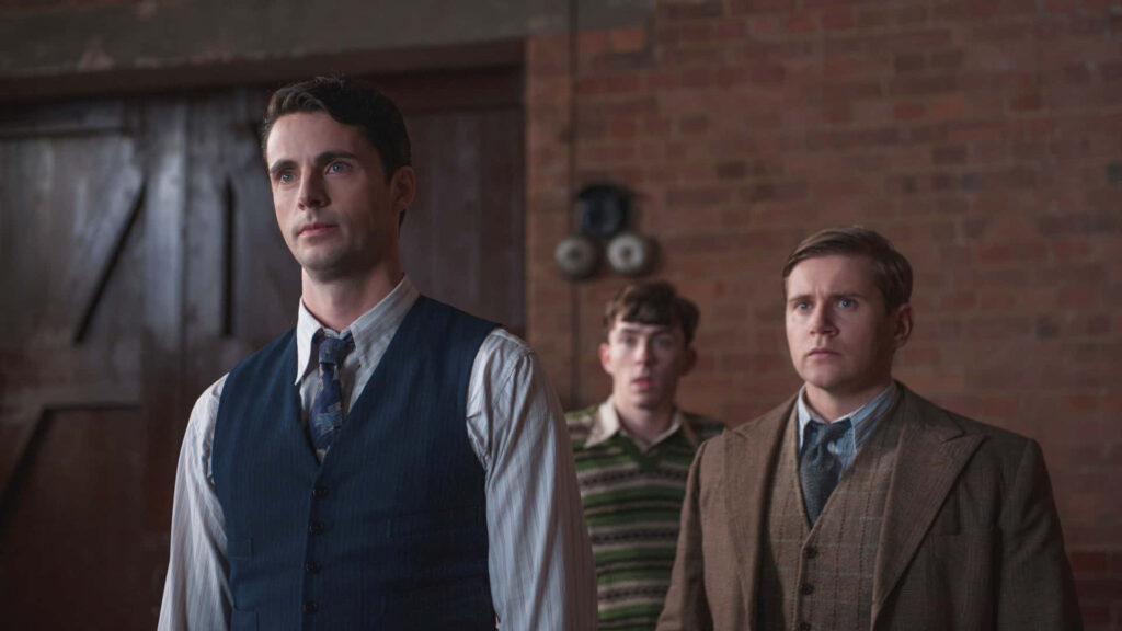 Hugh Alexander John Cairncross and Peter Hilton in intense codebreaking scene from The Imitation Game Wallpaper