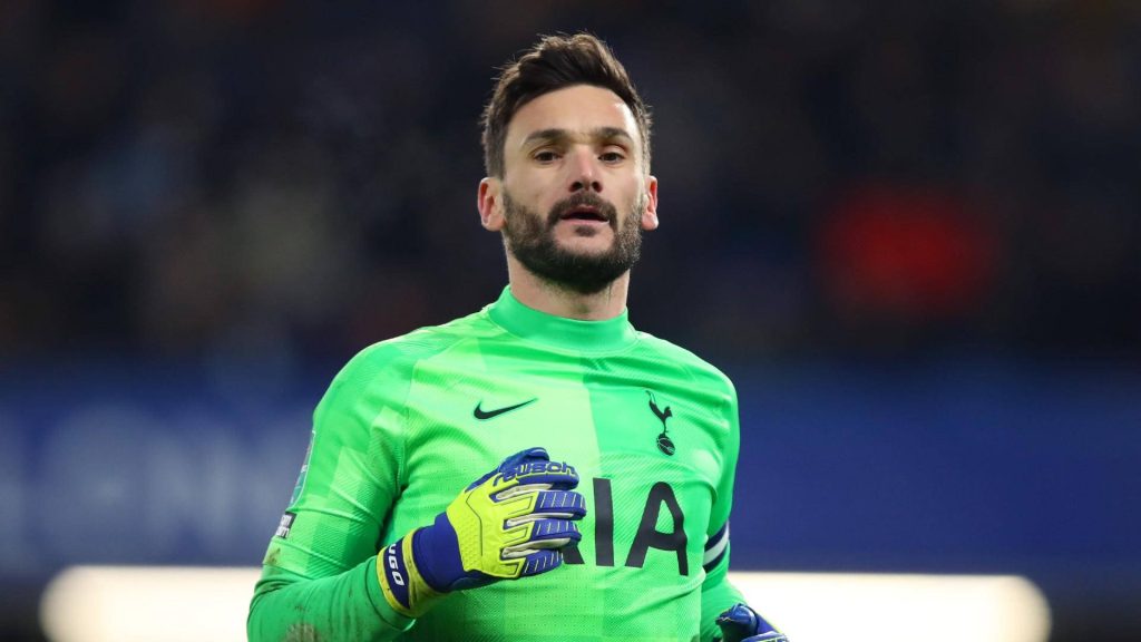 Hugo Lloris intense focused in neon green Tottenham Hotspur goalkeeper kit football wallpaper
