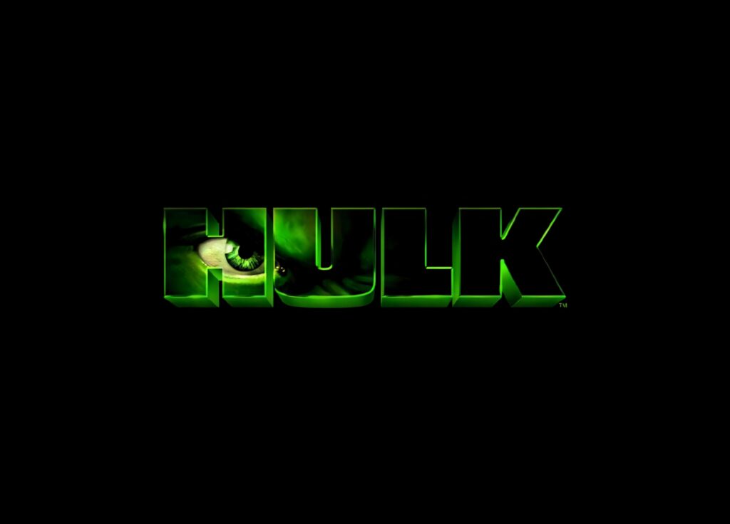 Hulk Wallpaper: Bold Green Text & Incredible Eye on Black Background