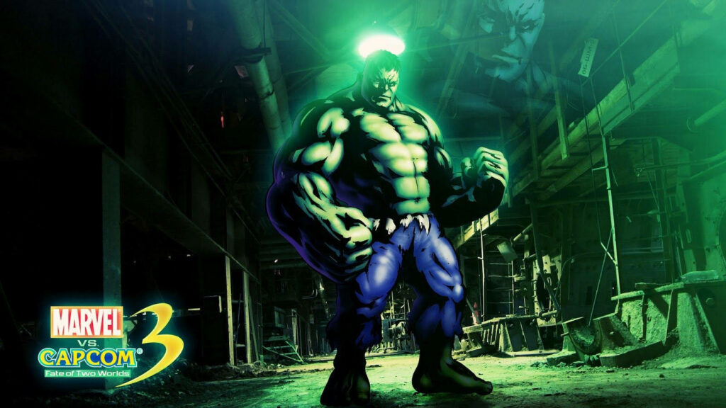 Hulk in Dark Industrial Setting - Marvel Vs. Capcom 3 Wallpaper