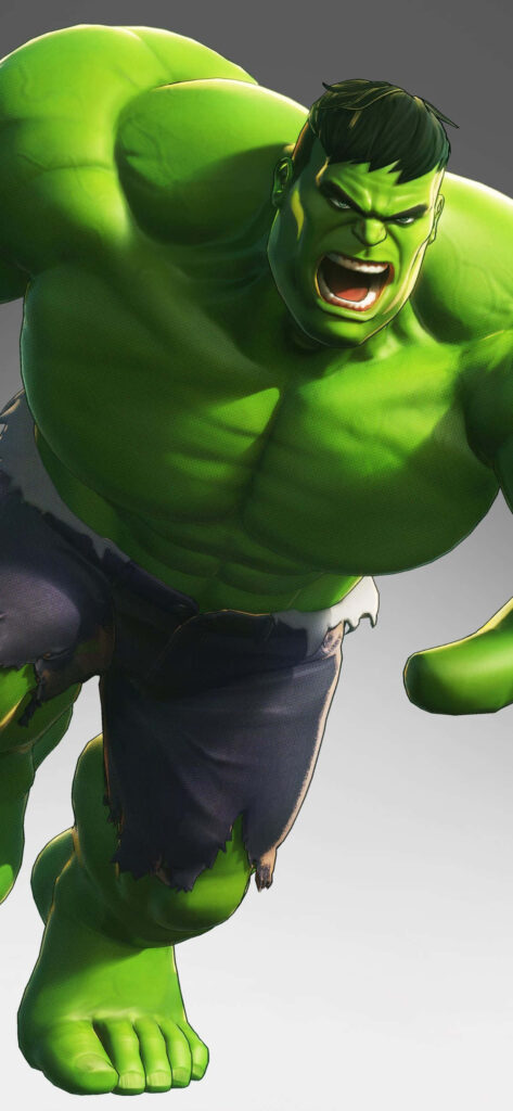 Hulk Action Pose Wallpaper for iPhone XS - Iconic Green Hero Design