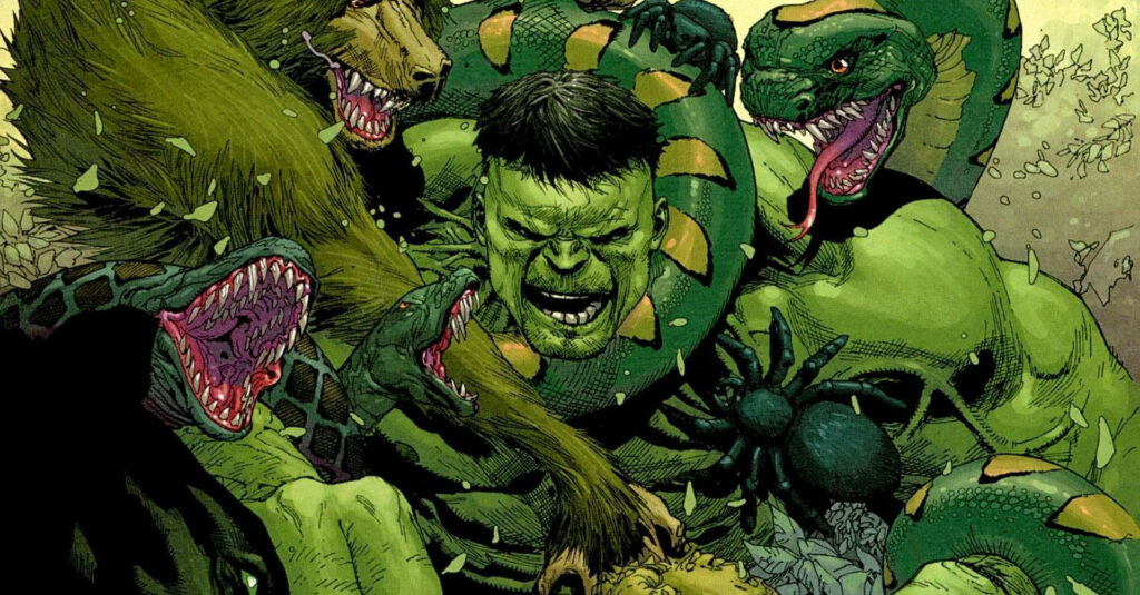 Hulk vs Wild Beasts: Intense Comic Artwork Wallpaper Background