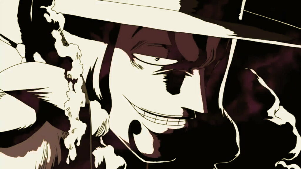 Menacing Confidence: Rob Lucci in a High-Contrast Display of One Piece Artistry Wallpaper