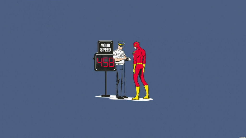 Humorous Flash Wallpaper: Speeding Ticket with Police & Radar