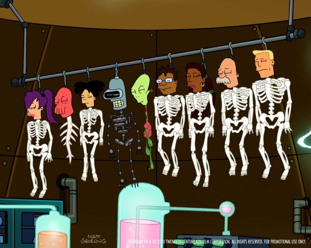 Funny Futurama Wallpaper: Professor Farnsworth's Wacky Lab Scene