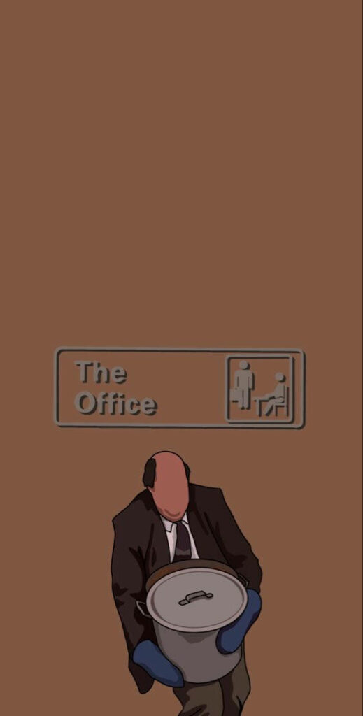 Funny Kevin Malone Chili Wallpaper for iPhone - Minimalist Design