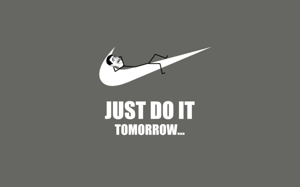 Playful Minimalist Wallpaper: Just Do It Tomorrow Background