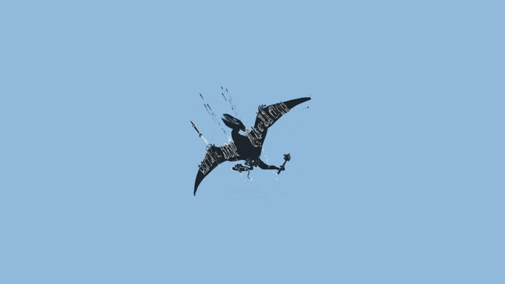 Whimsical Black Bird Minimalist Wallpaper for Fun Desktop Aesthetic