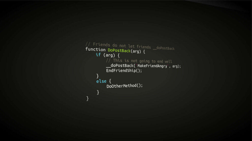 Humorous Coding Wallpaper: Fun Function & Logic on Dark Background