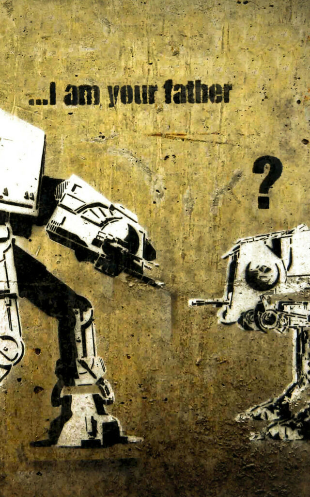 Graffiti Star Wars Wallpaper: AT-AT, AT-ST & 'I Am Your Father'