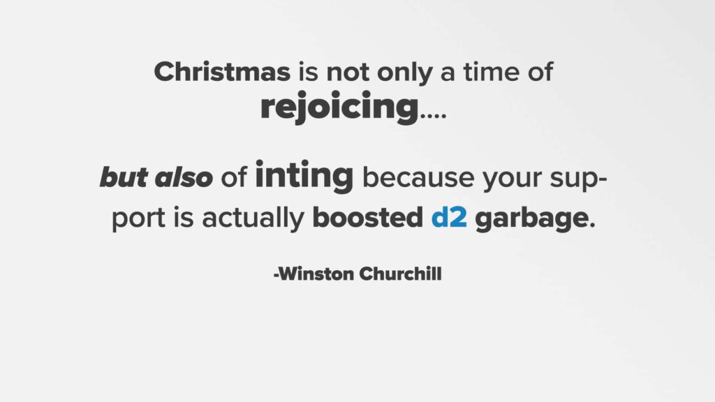 Humorous Churchill Quote Wallpaper: Festive & Playful Gaming Vibes