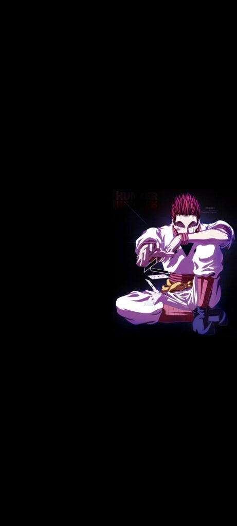 Enigmatic Illumination: Hisoka's Mysteriously Hued Presence Wallpaper