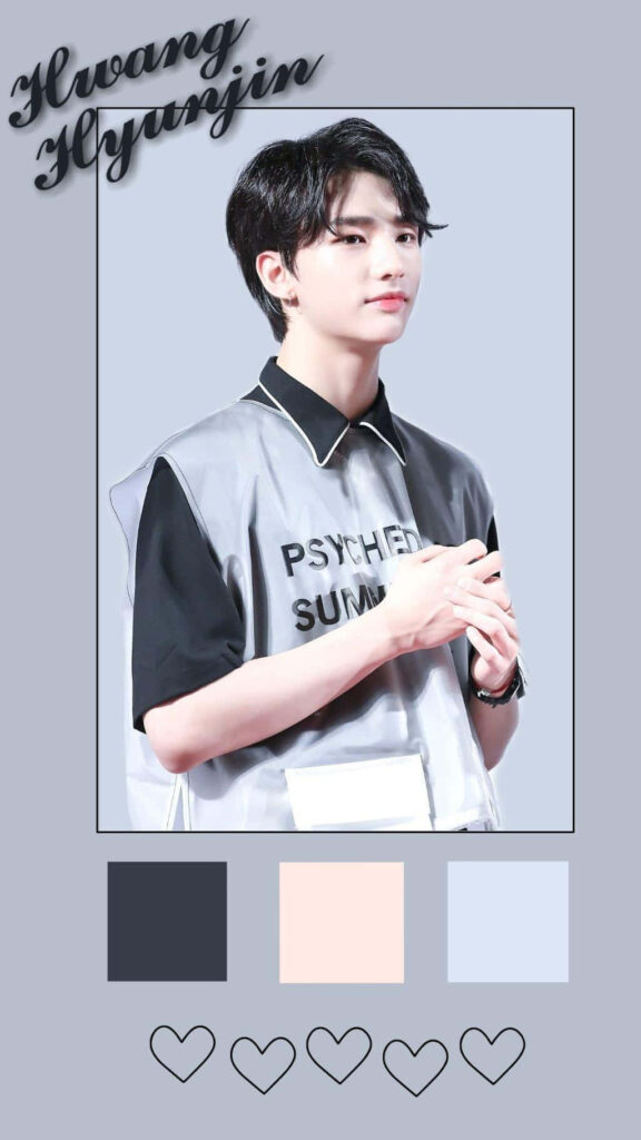 Hwang Hyunjin Stray Kids wallpaper gray background minimalist design soft color palette