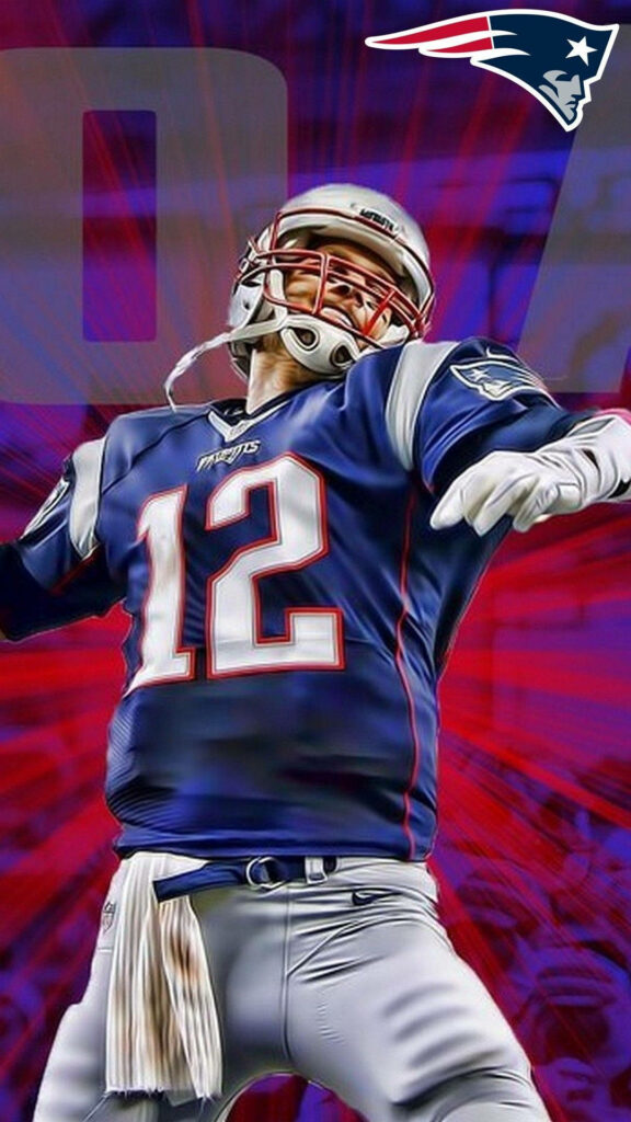 Stunning Tom Brady Digital Wallpaper: Iconic Pose & Vivid Colors