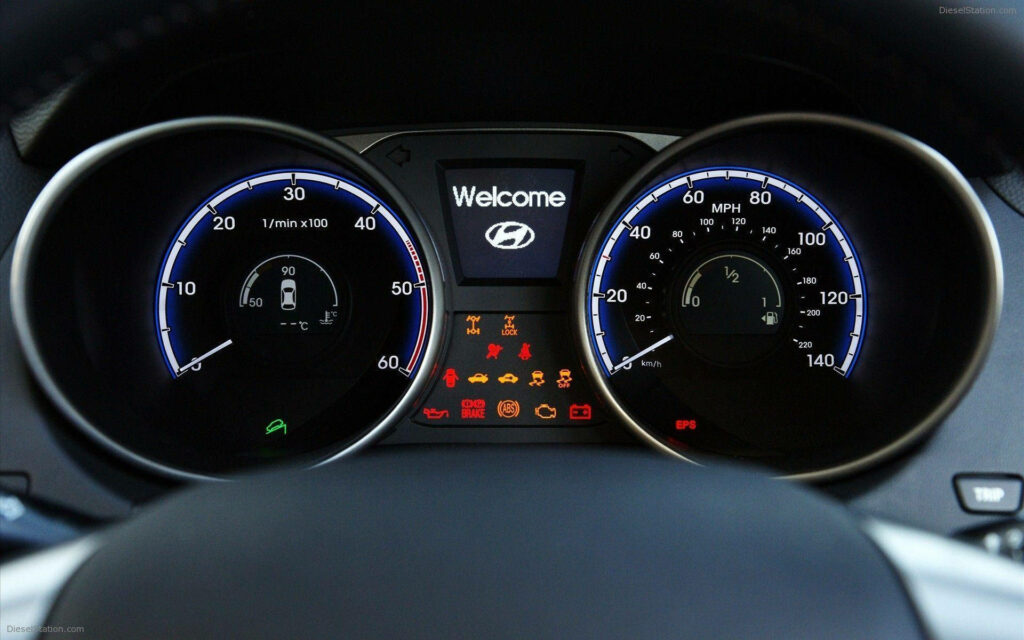 Hyundai Dashboard Wallpaper: Sleek Odometer & Speedometer Design