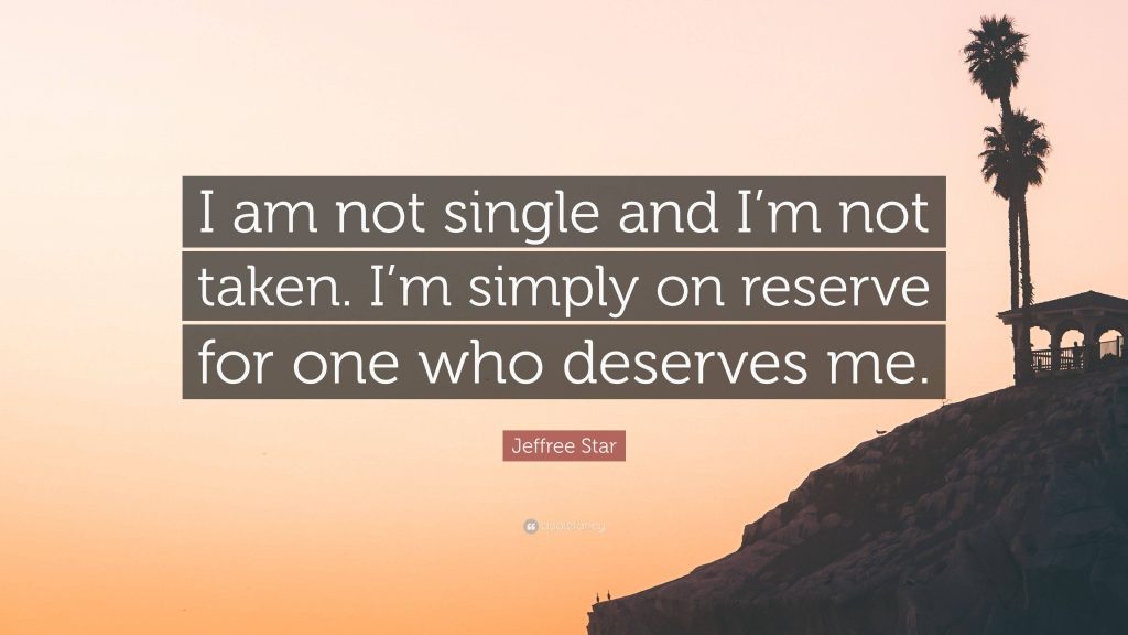Jeffree Star quote wallpaper with sunset coastal cliff and palm trees I Am Single Motivation background